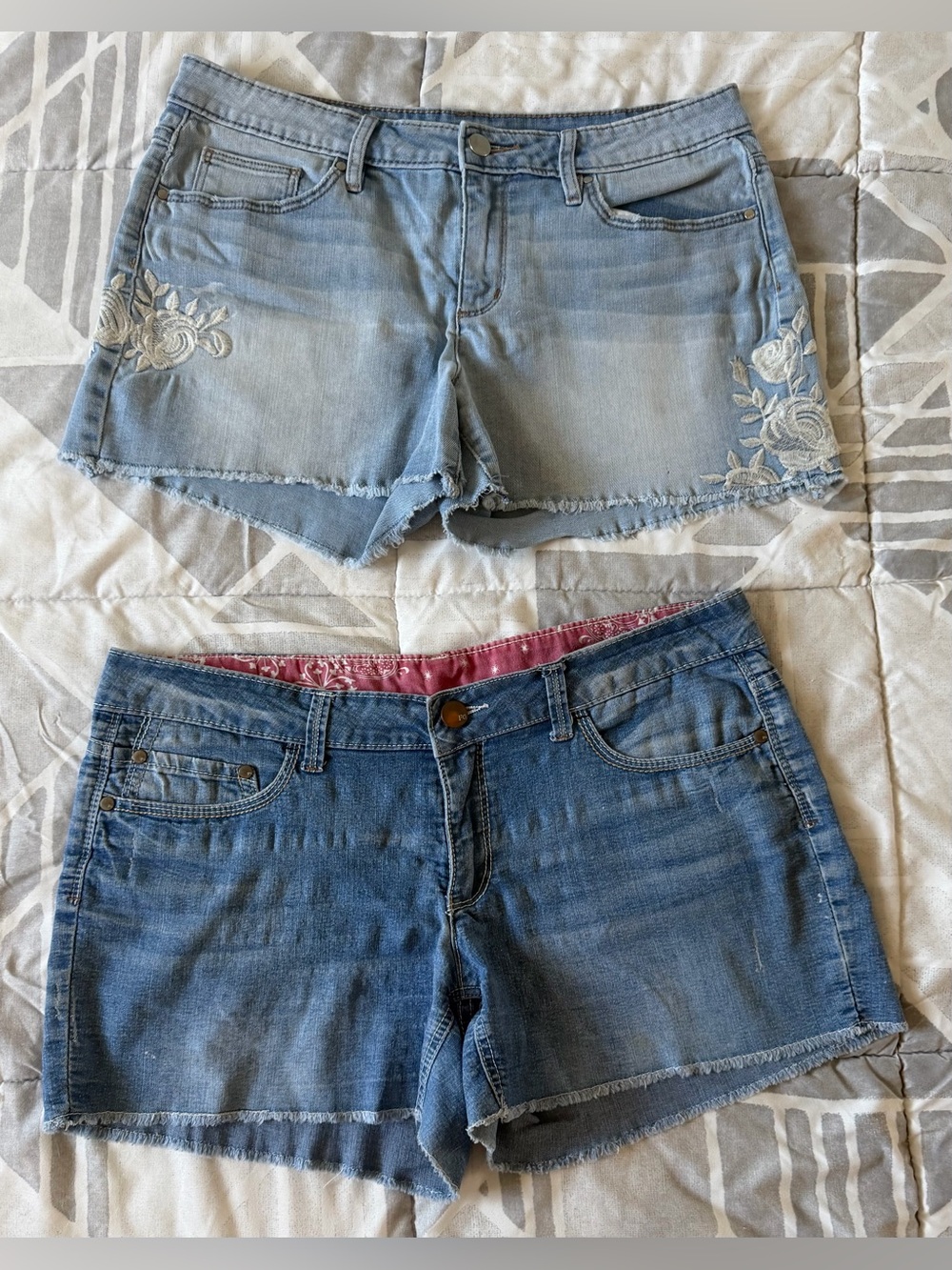 Light Blue & Medium Blue Denim Shorts Duo